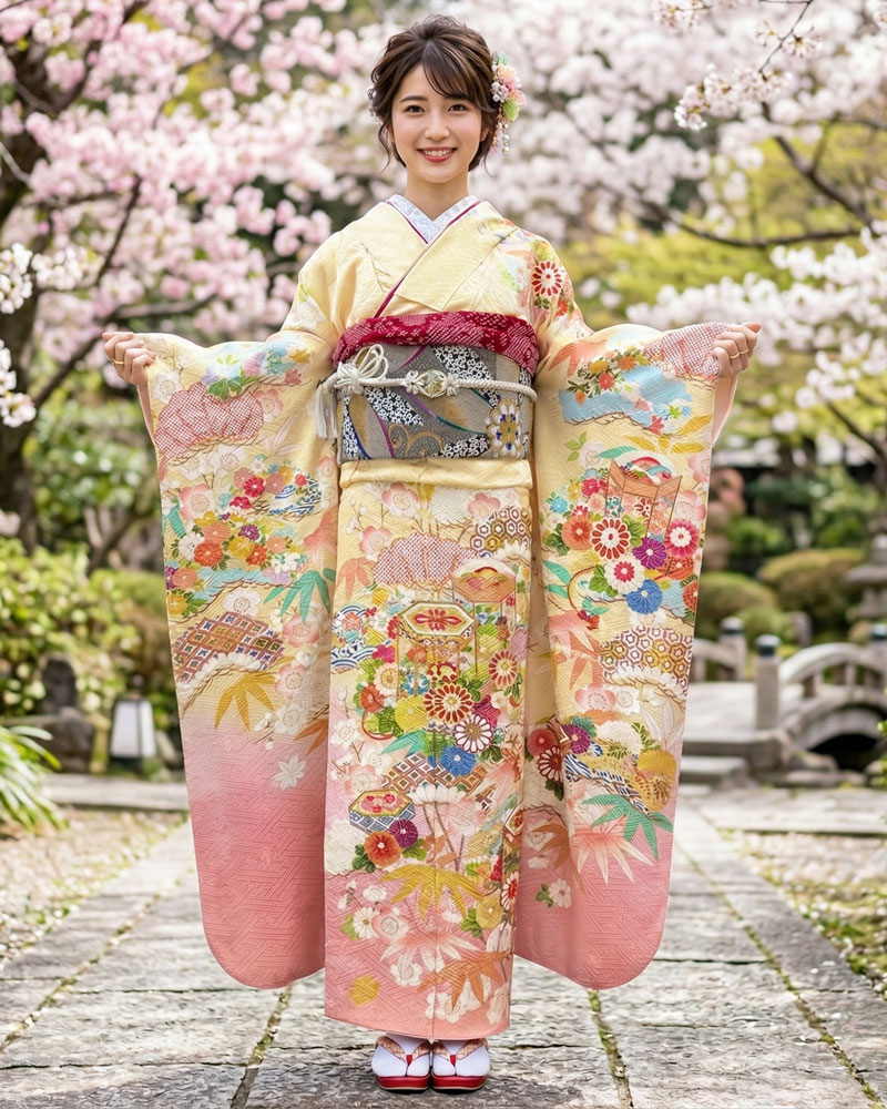 十日町友禅 -振袖 – 黄06