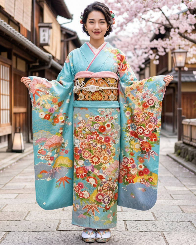 十日町友禅 -振袖 – 吉澤 – 水色01