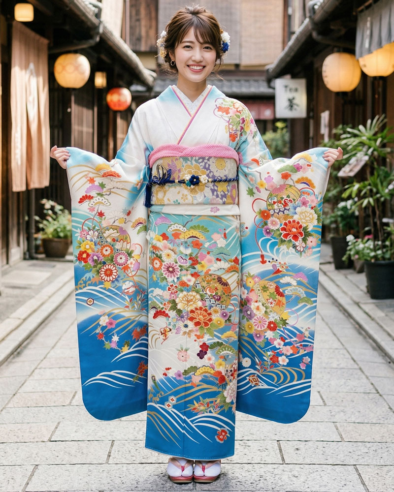 十日町友禅 -振袖 – 白02