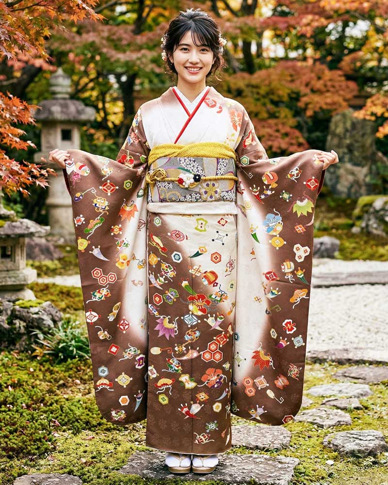 十日町友禅 -振袖 – 白01