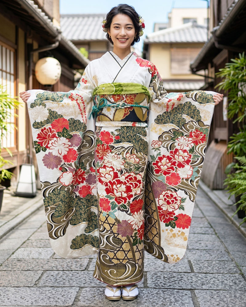 十日町友禅  -振袖- 滝泰 – 白02