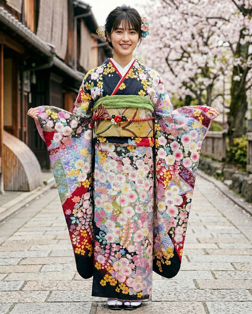 レンタル振袖 -黒04