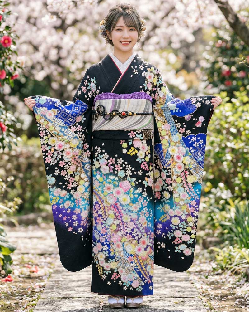 レンタル振袖 -黒05