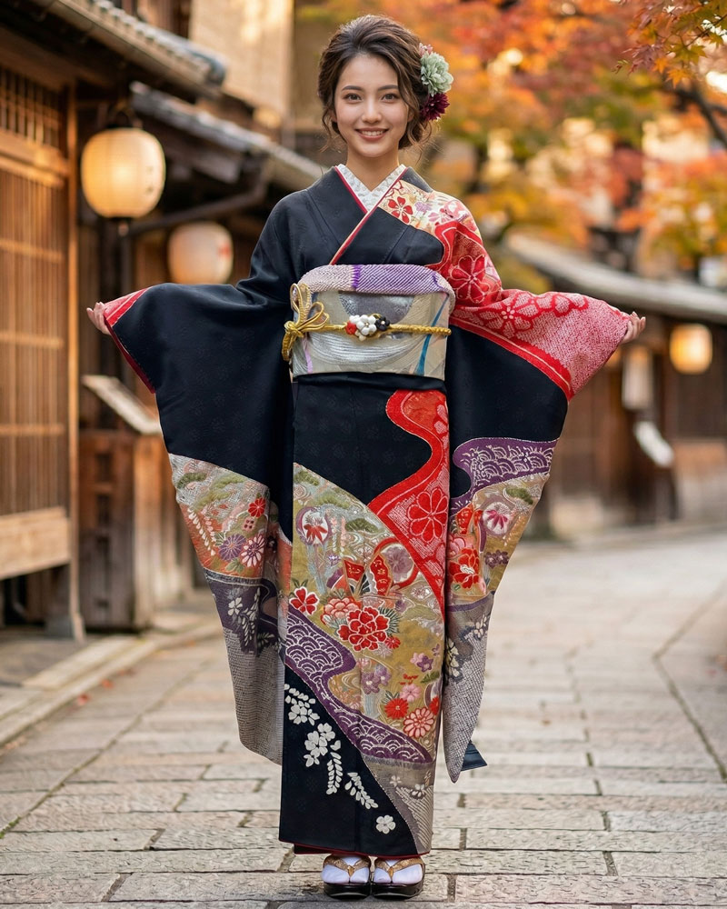 レンタル振袖 -黒06