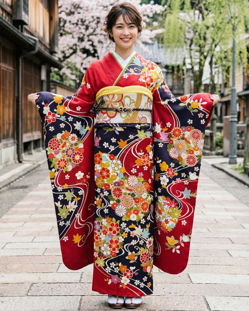 レンタル振袖 – 赤07