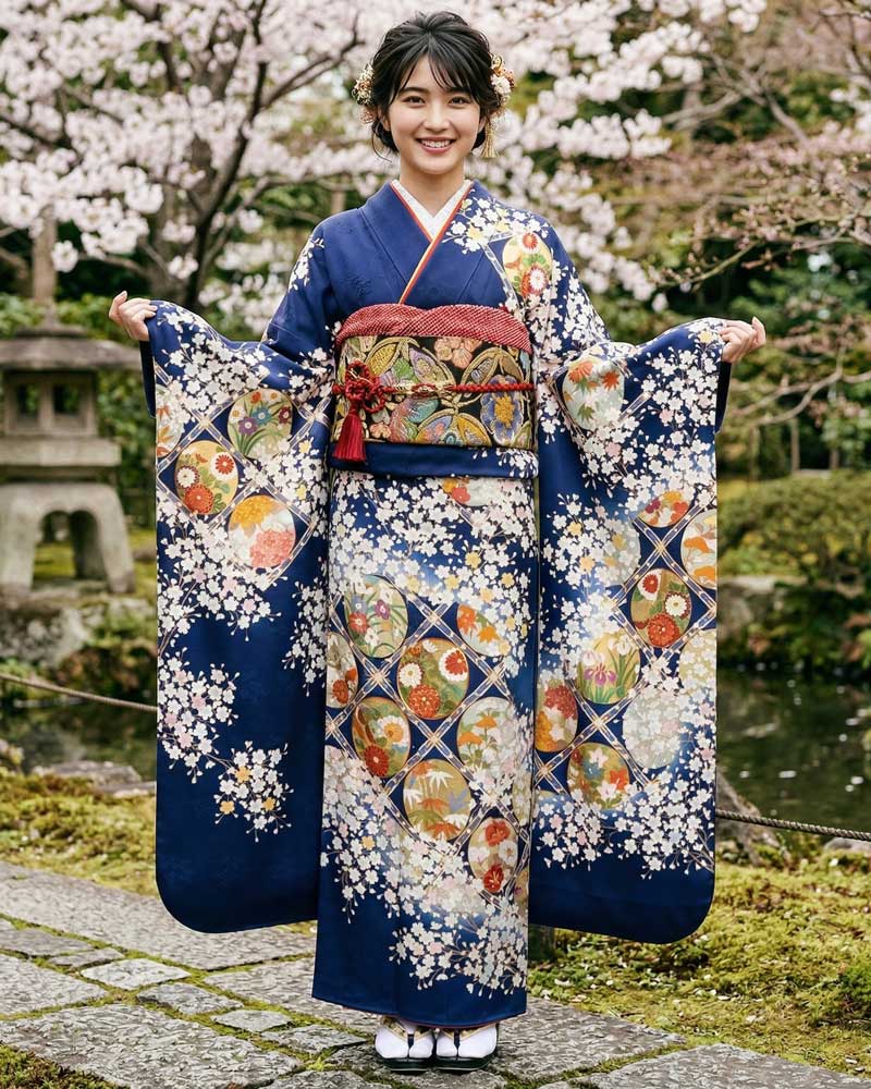レンタル振袖 – 京友禅 – 青01