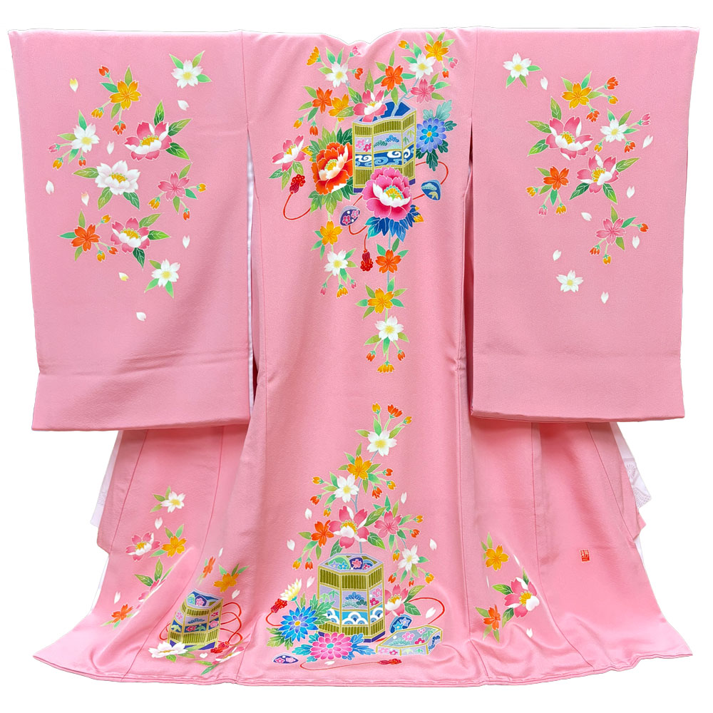 【新品】七五三 3歳 女児 レンタル -加賀友禅-ピンク