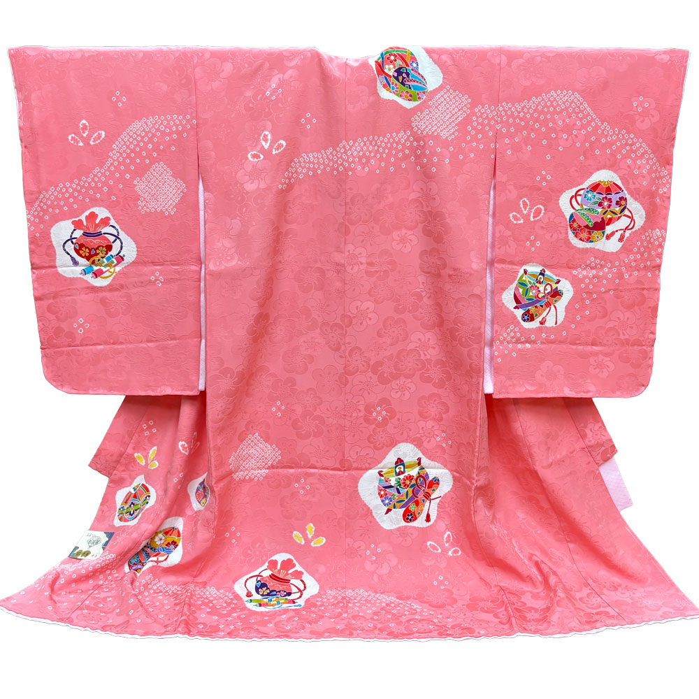 【新品】七五三 5歳 女児 レンタル -手描き正絹- ピンク02
