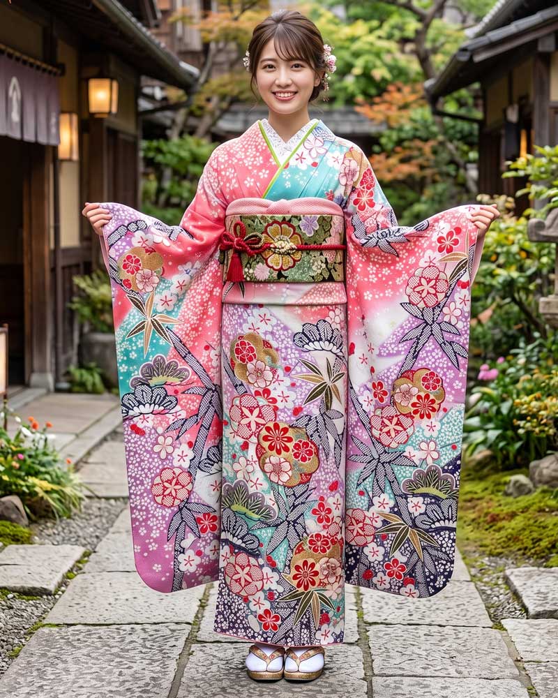十日町友禅 振袖 ピンク14