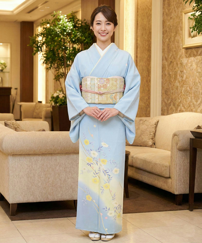 七五三_お宮参り_加賀友禅_訪問着レンタル_金沢_水色