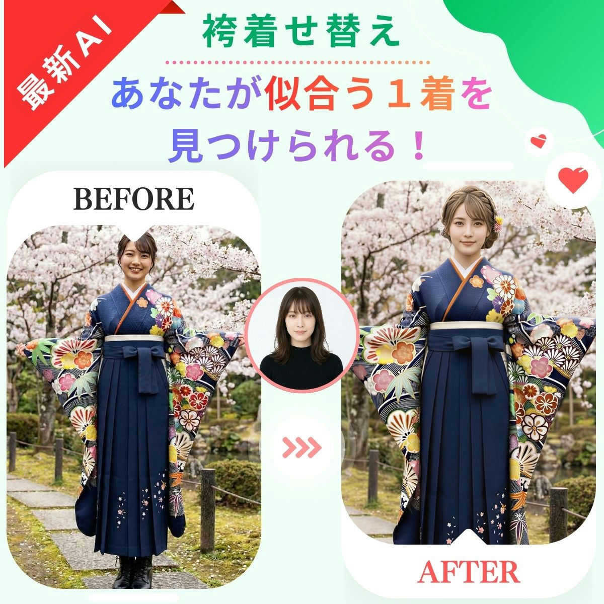 AI袴着せ替え