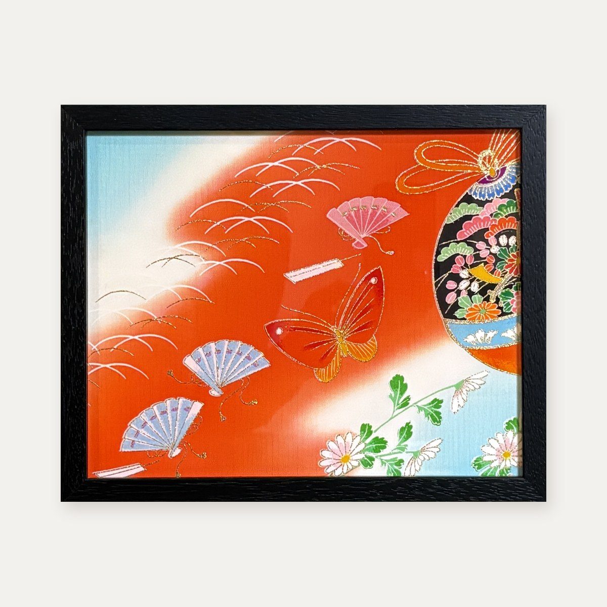 【着物アート】Kimono Art インチ 赤25