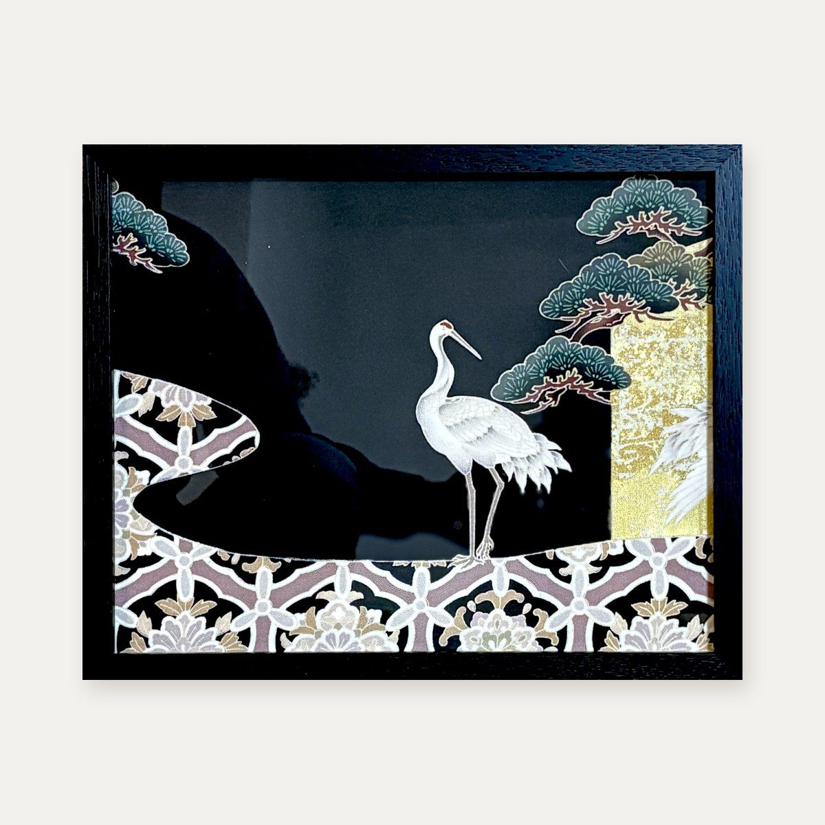【着物アート】Kimono Art 八ツ切 黒38