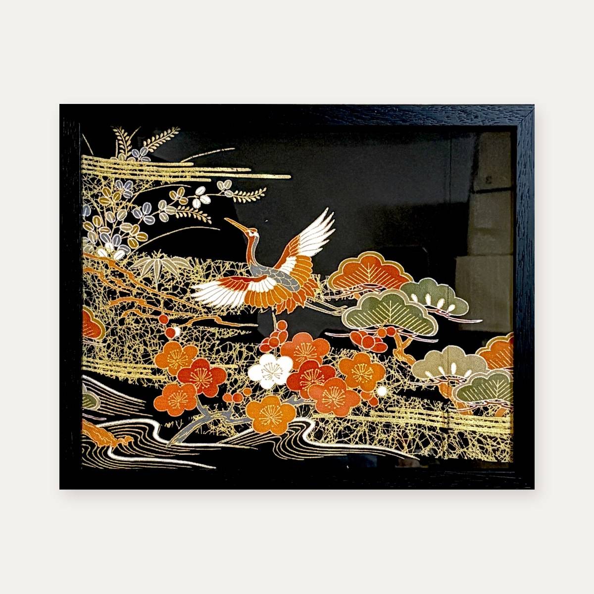 【着物アート】Kimono Art 八ツ切 黒44
