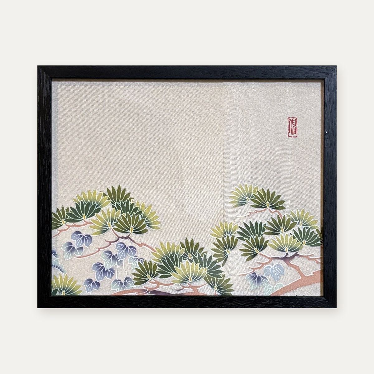 【着物アート】Kimono Art 加賀友禅 八ツ切 茶46