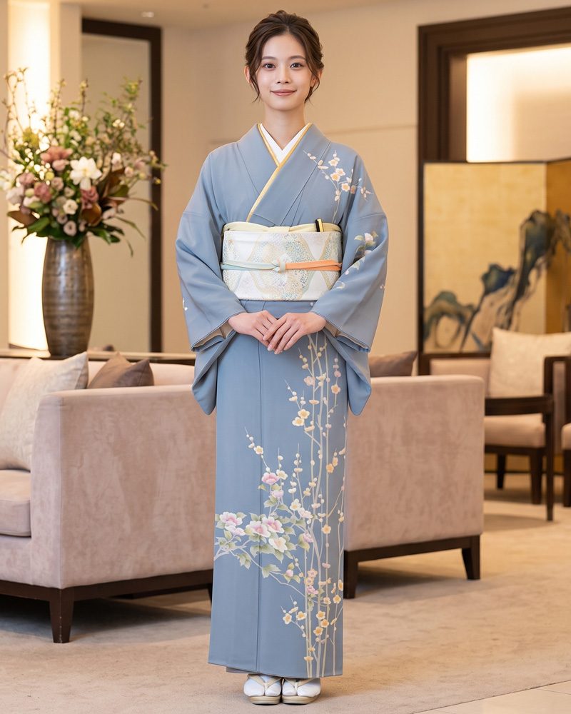 京友禅 – 訪問着レンタル – 紺54