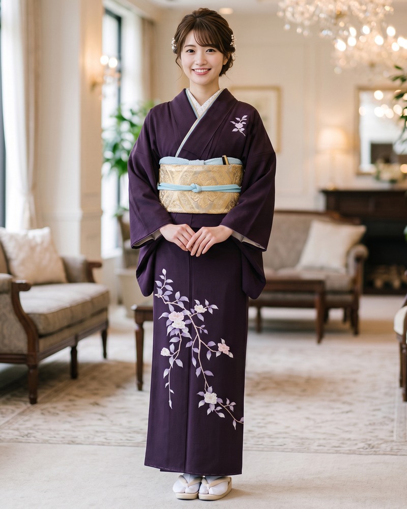 加賀友禅 – 訪問着レンタル – 小田美和代 – 紫20