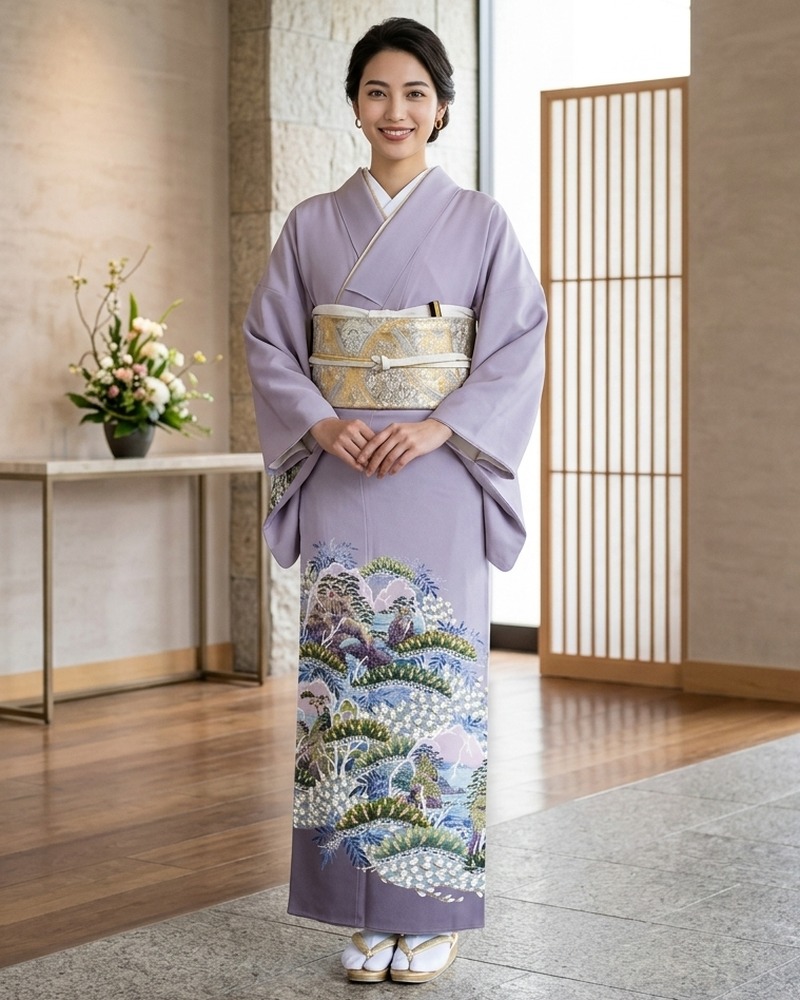 加賀友禅 – 色留袖レンタル – 木村喜博 – 紫10