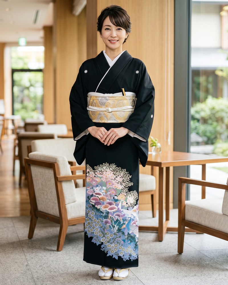 加賀友禅 – 黒留袖レンタル – 村田雪司 -20