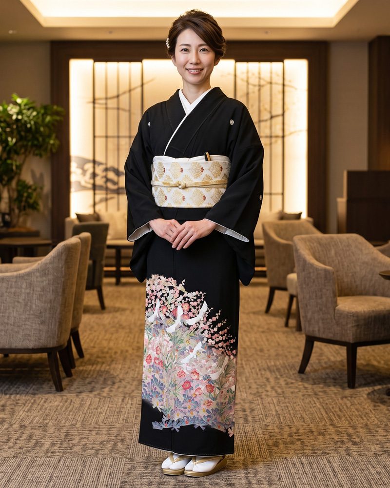 加賀友禅 – 黒留袖レンタル – 百貫廣樹 -18